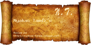 Nyakas Tamás névjegykártya